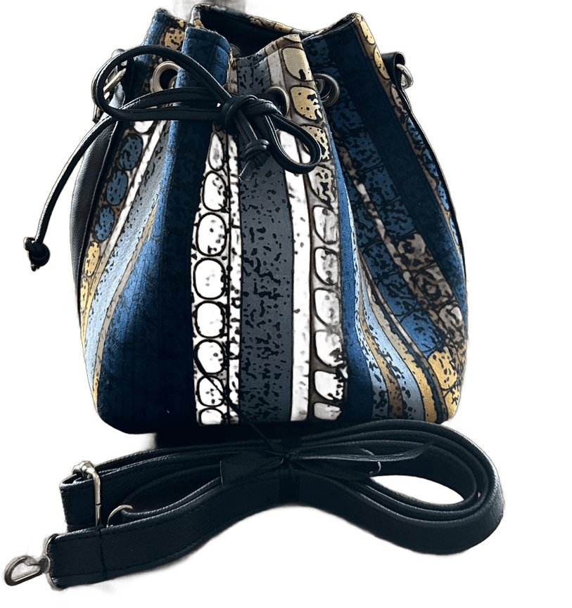 Sac seau Ocre & bleu